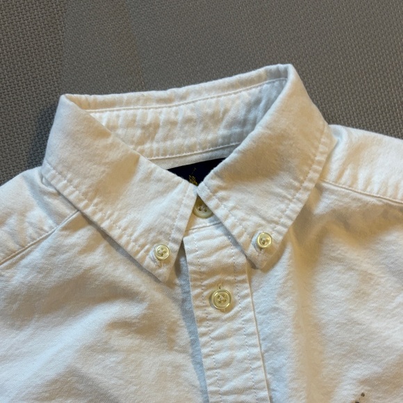 Ralph Lauren White Casual Button-Down Shirt boys sz S (8) - Picture 3 of 8